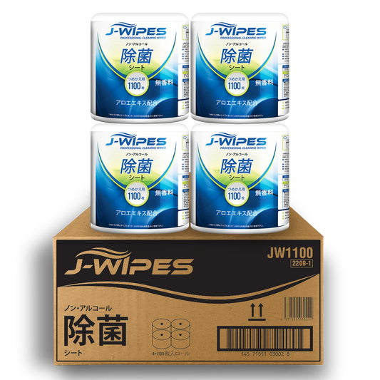 J-WIPES®ノンアルコール除菌シート（1100枚×4ロール）