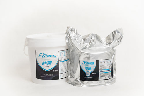 [セット] J-WIPES®アルコール除菌シート1ロール ・ バケツ型ディスペンサー